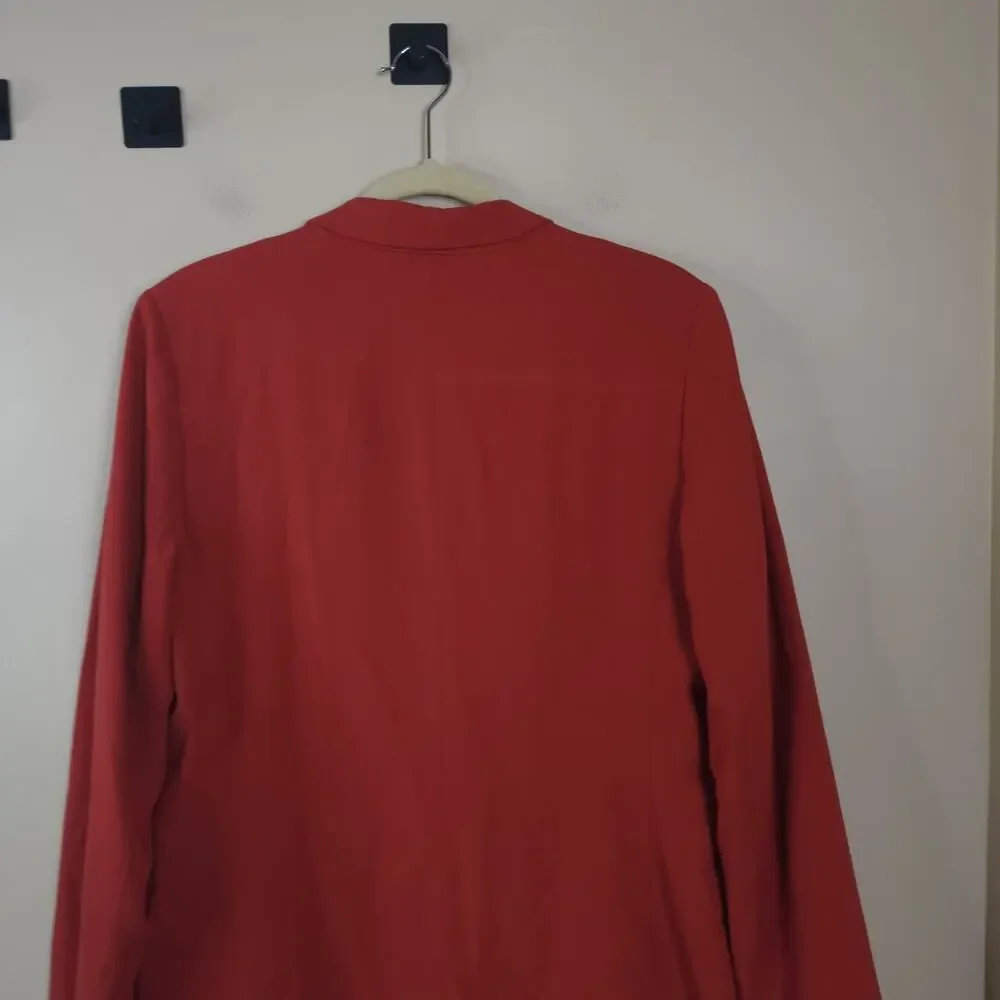 Banana Republic Burnt Orange One Button Closure Boyfriend Blazer Size 12 - Picture 7 of 11